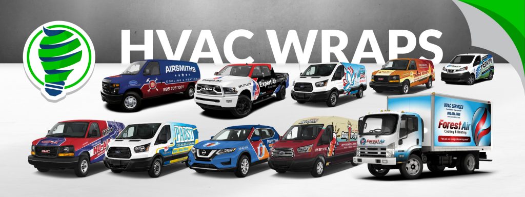 air conditioning company vehicle wraps including full fleet wrap services
